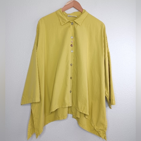 Eleven Stitch Design Art to Wear Atrsy Lagenlook Button Down Front Swing Tunic - Picture 3 of 16